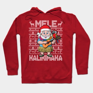 Mele Kalikimaka Hawiian Christmas Santa Hoodie